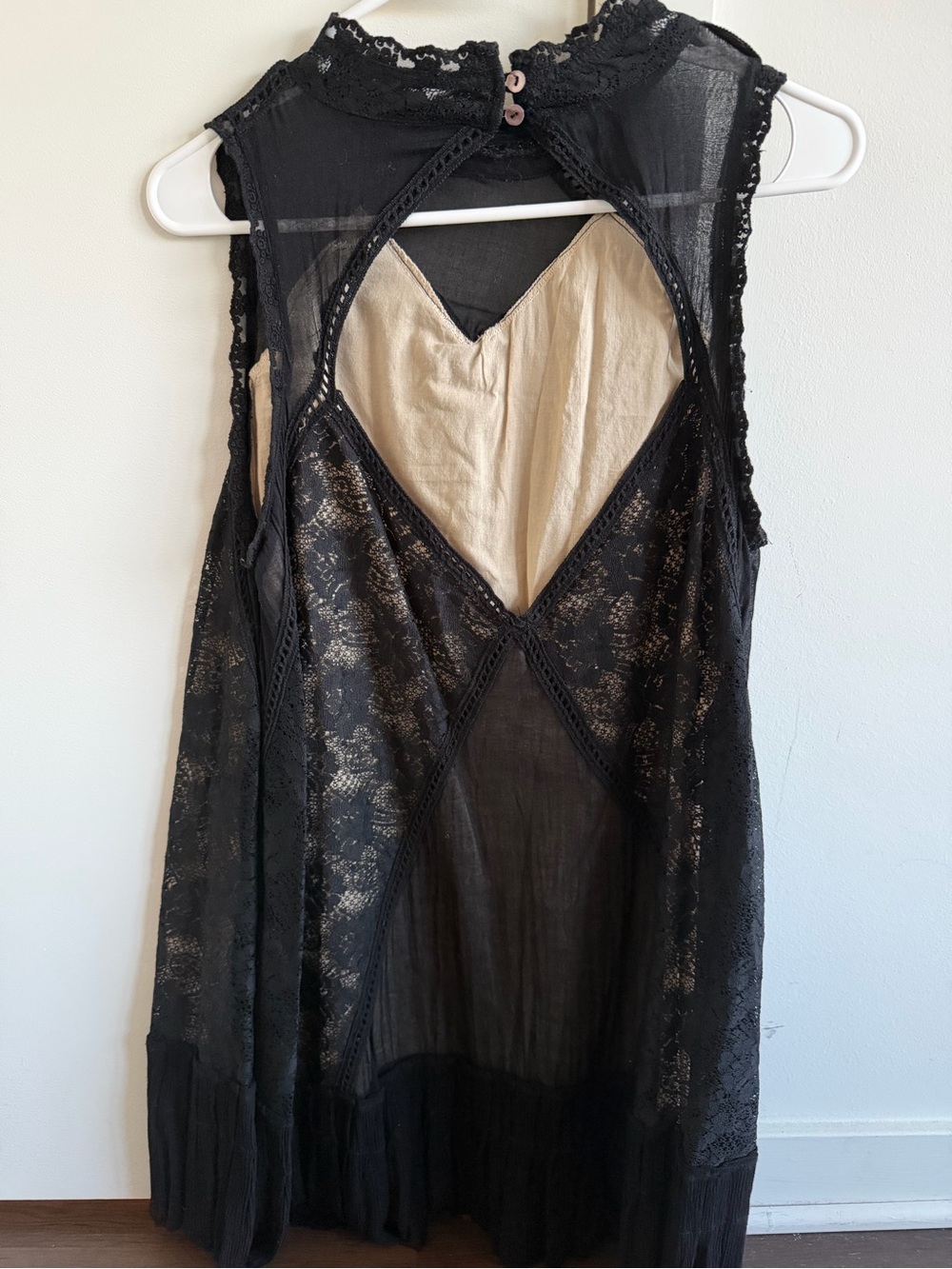 Free People Black Lace Crochet Sleeveless Dress - Picture 2 of 3